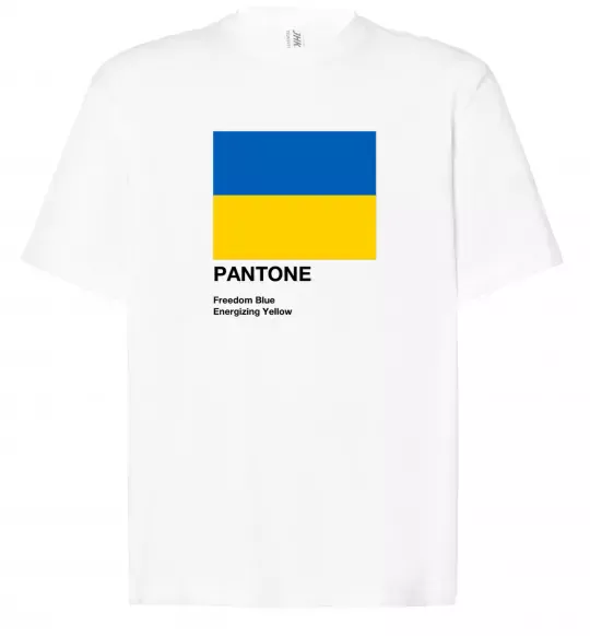 Футболка Оверсайз Pantone Український прапор Белый фото
