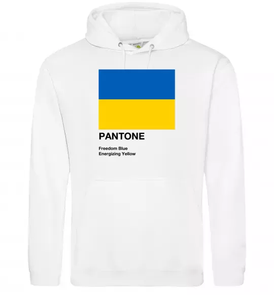 Мужская толстовка (худи) Pantone Український прапор Белый фото