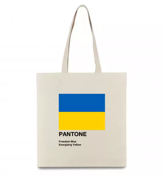 Эко-сумка Pantone Український прапор Бежевый фото