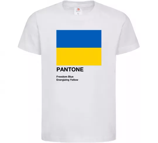 Детская футболка Pantone Український прапор Белый фото