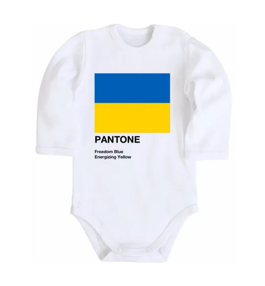 Дитячий бодік Pantone Український прапор Білий фото