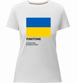 Женская премиум футболка Pantone Український прапор