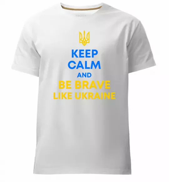 Чоловіча преміум футболка Be brave like Ukraine Білий фото