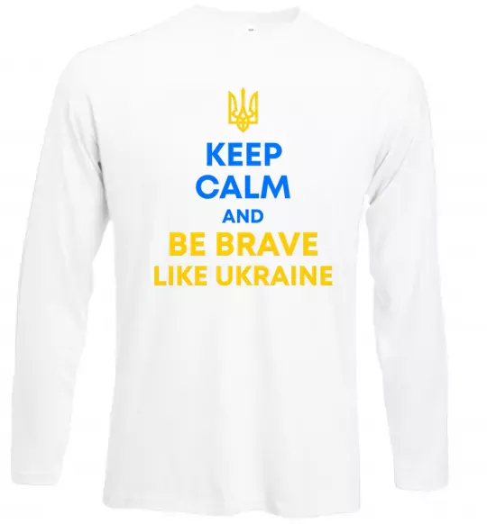Лонгслив Be brave like Ukraine Белый фото
