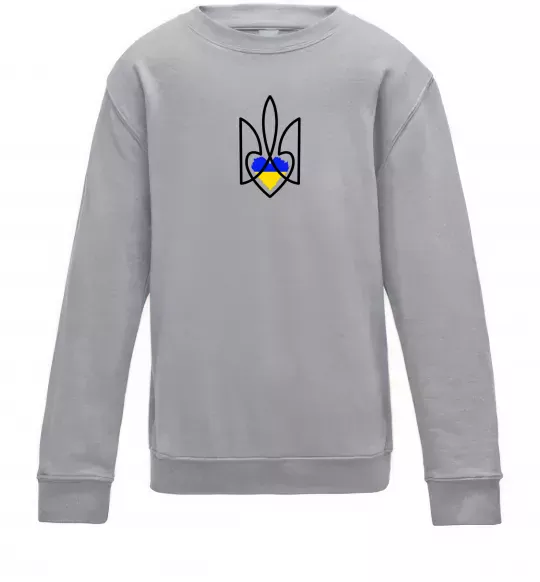 Дитячий світшот Герб з серцем Сірий меланж фото