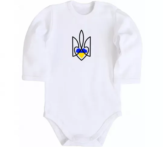 Детский боди Герб з серцем Белый фото