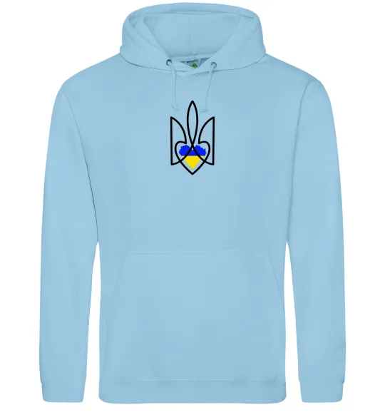 Чоловіча толстовка (худі) Герб з серцем Блакитний фото