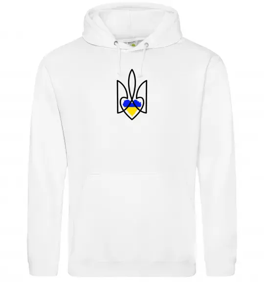 Жіноча толстовка (худі) Герб з серцем Білий фото