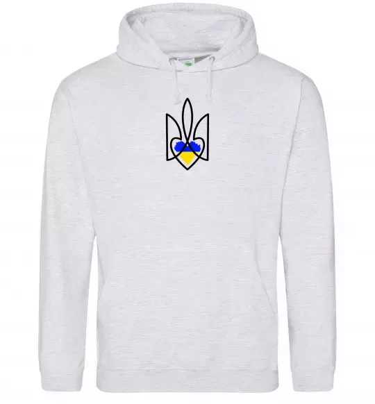 Жіноча толстовка (худі) Герб з серцем Сірий меланж фото