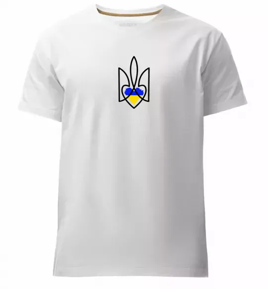 Мужская премиум футболка Герб з серцем Белый фото