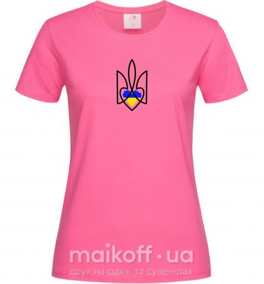 Женская футболка Герб з серцем Ярко-розовый фото