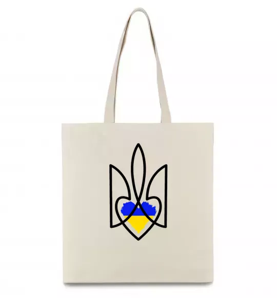 Еко-сумка Герб з серцем Бежевий фото