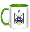 Чашка с цветной ручкой Герб з серцем Лаймовый Чашка с цветной ручкой Герб з серцем Лаймовый фото