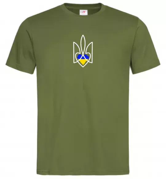 Чоловіча футболка Герб з серцем Оливковий фото