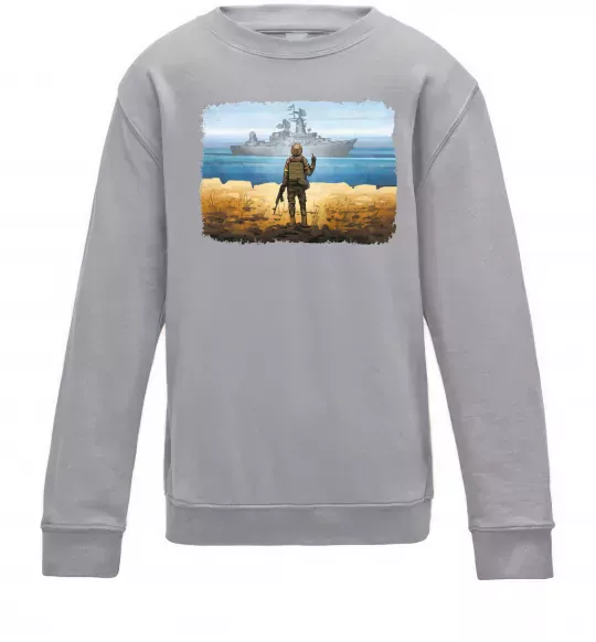 Дитячий світшот Марка України Сірий меланж фото