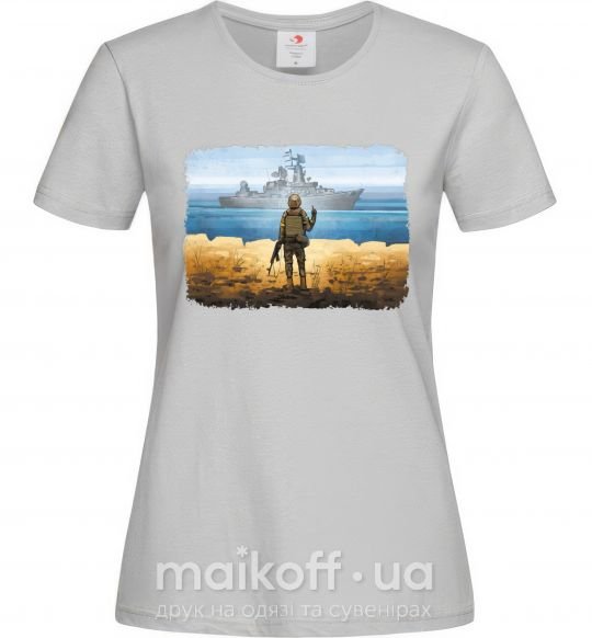 Женская футболка Марка України Серый фото