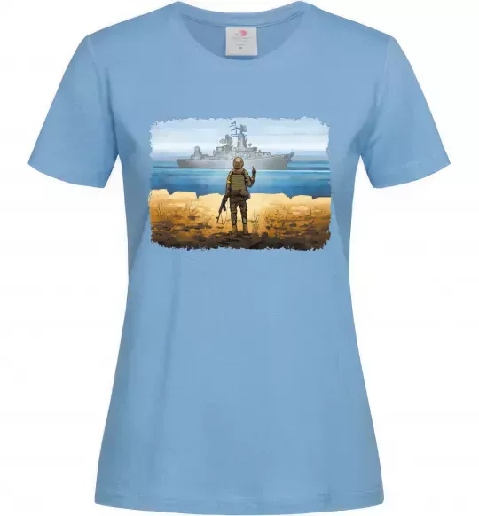 Женская футболка Марка України Голубой фото