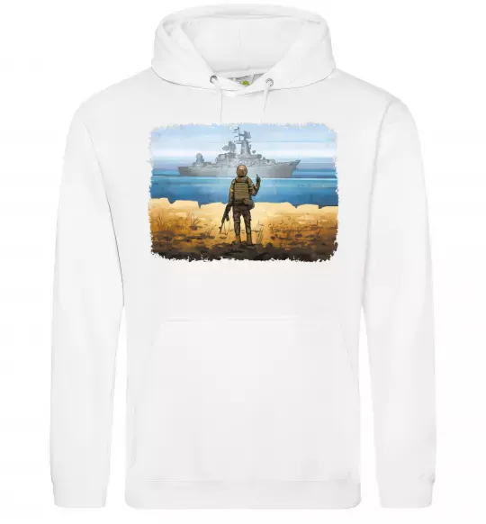 Мужская толстовка (худи) Марка України Белый фото