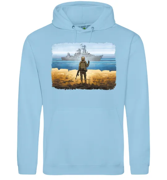 Мужская толстовка (худи) Марка України Голубой фото