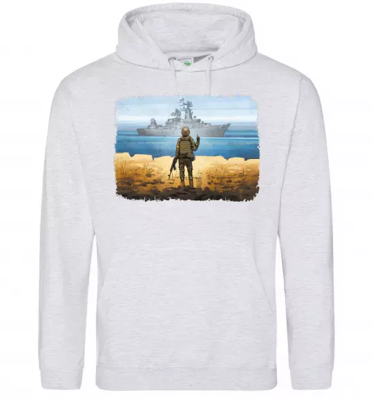 Женская толстовка (худи) Марка України Серый меланж фото