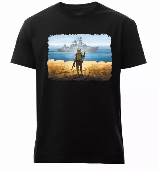 Мужская премиум футболка Марка України Черный фото