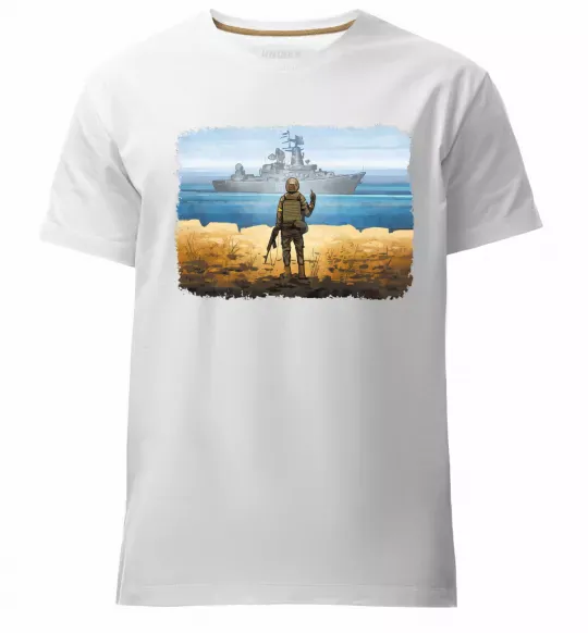 Мужская премиум футболка Марка України Белый фото