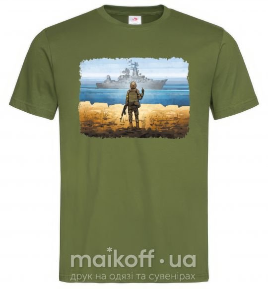 Чоловіча футболка Марка України Оливковий фото