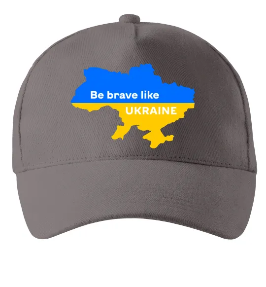 Кепка Be brave like Ukraine мапа України Сірий фото