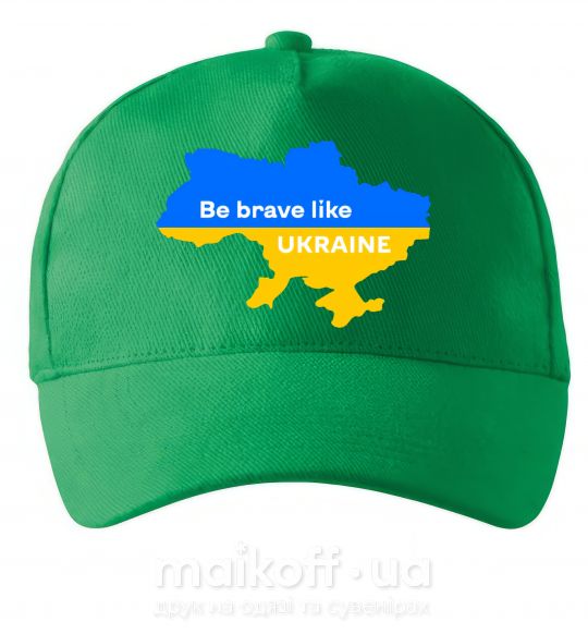 Кепка Be brave like Ukraine мапа України Зелений фото