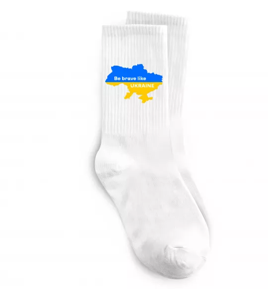 Носки Be brave like Ukraine мапа України Белый фото