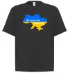 Футболка Оверсайз Be brave like Ukraine мапа України Черный фото