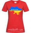 Жіноча футболка Be brave like Ukraine мапа України Червоний фото