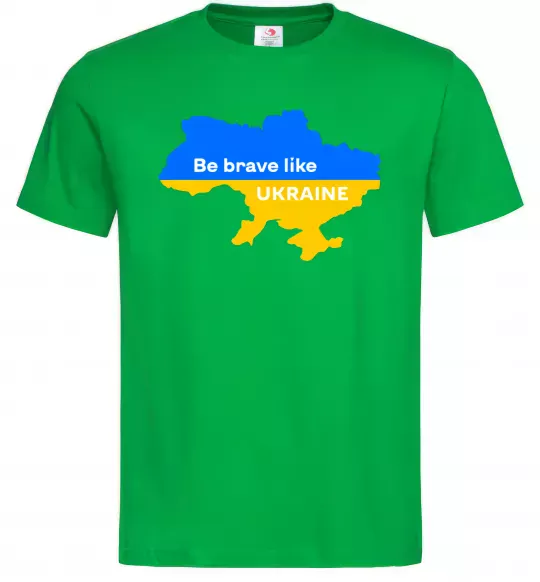 Мужская футболка Be brave like Ukraine мапа України Зеленый фото