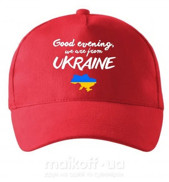 Кепка Good evening we are frome ukraine мапа України Червоний фото