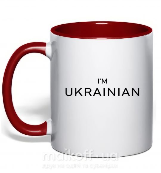 Чашка з кольоровою ручкою IM UKRAINIAN Червоний фото