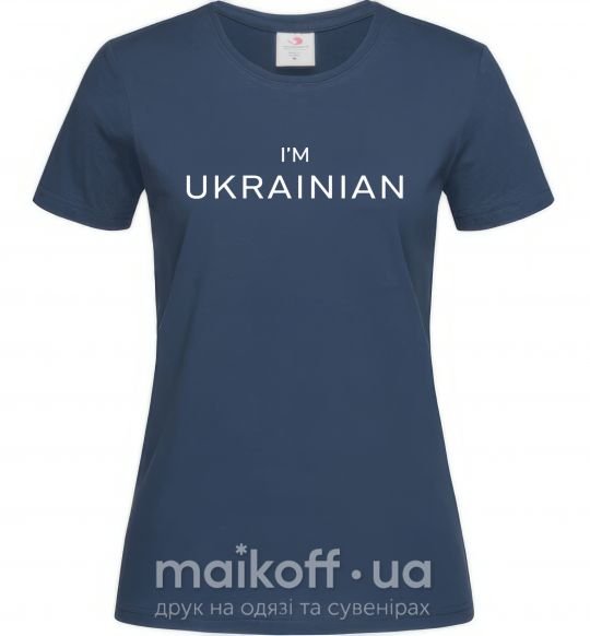 Жіноча футболка IM UKRAINIAN Темно-синій фото
