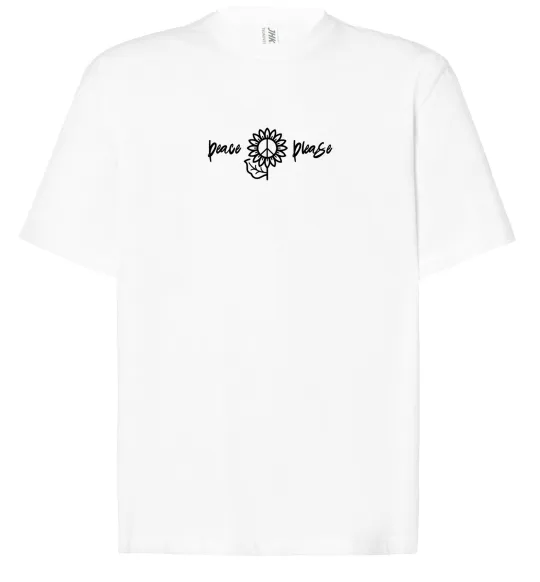 Футболка Оверсайз Peace please ВИШИВКА Білий фото
