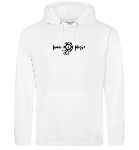 Женская толстовка (худи) Peace please ВИШИВКА Белый фото
