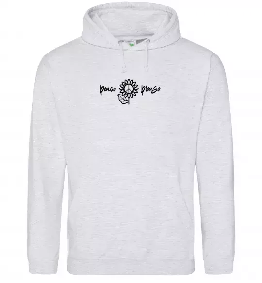 Женская толстовка (худи) Peace please ВИШИВКА Серый меланж фото