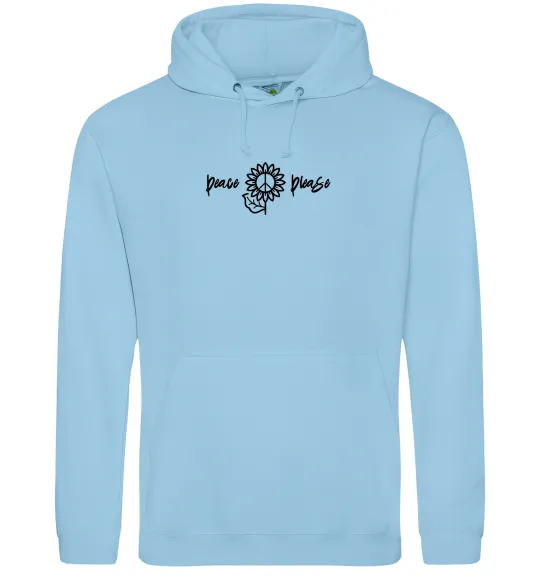 Жіноча толстовка (худі) Peace please ВИШИВКА Блакитний фото
