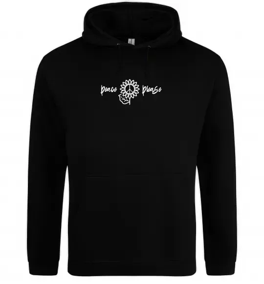 Женская толстовка (худи) Peace please ВИШИВКА Черный фото