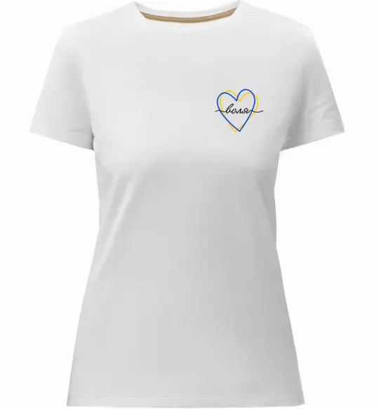 Жіноча преміум футболка Воля ВИШИВКА Білий фото