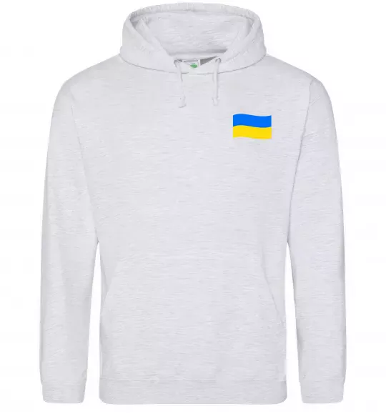 Мужская толстовка (худи) Прапор ВИШИВКА Серый меланж фото