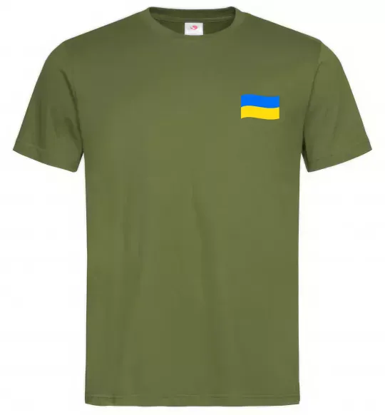 Чоловіча футболка Прапор ВИШИВКА Оливковий фото
