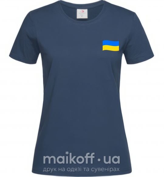 Жіноча футболка Прапор ВИШИВКА Темно-синій фото
