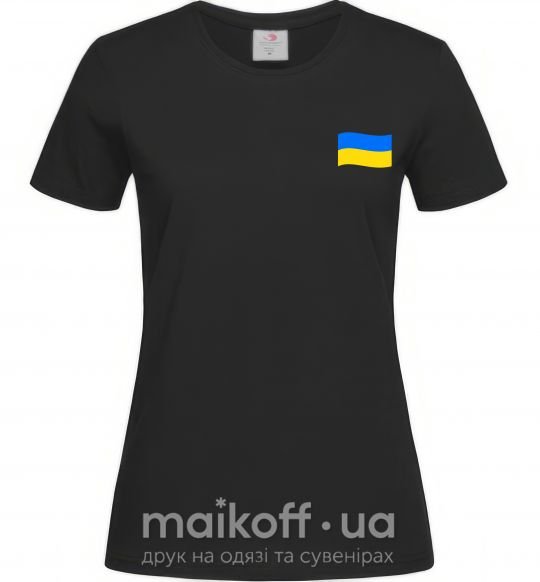 Жіноча футболка Прапор ВИШИВКА Чорний фото