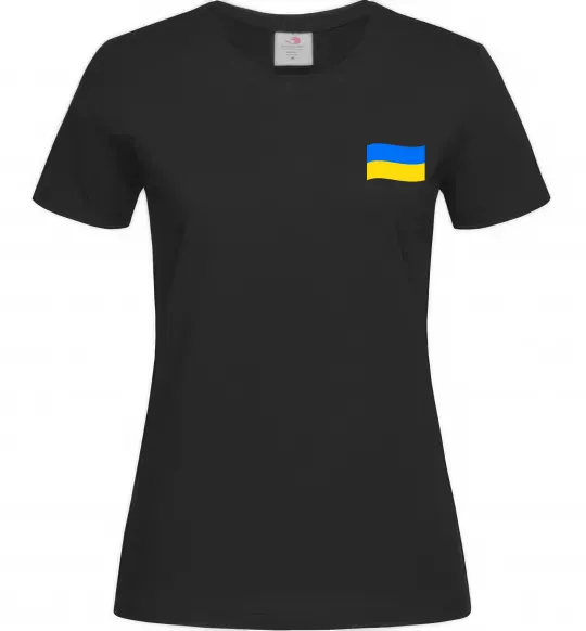 Жіноча футболка Прапор ВИШИВКА Чорний фото