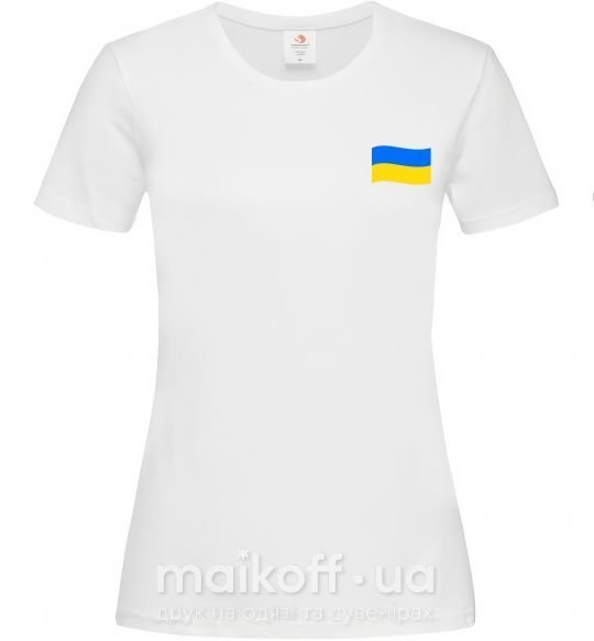 Жіноча футболка Прапор ВИШИВКА Білий фото