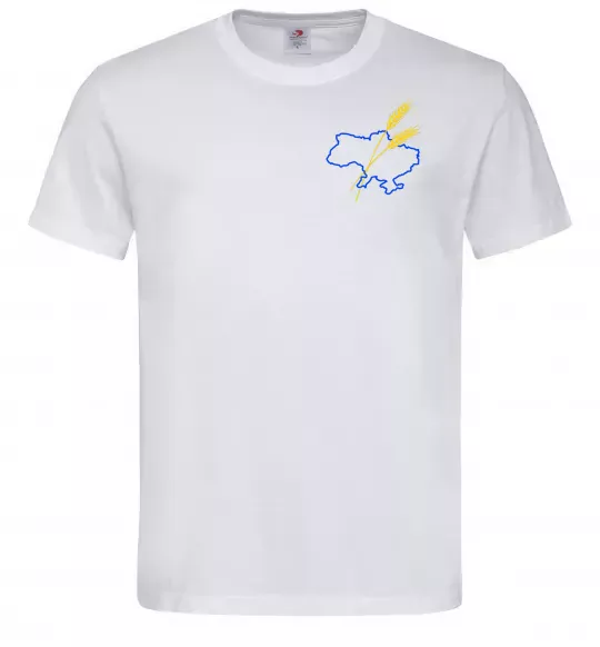 Мужская футболка Україна і колоски ВИШИВКА Белый фото