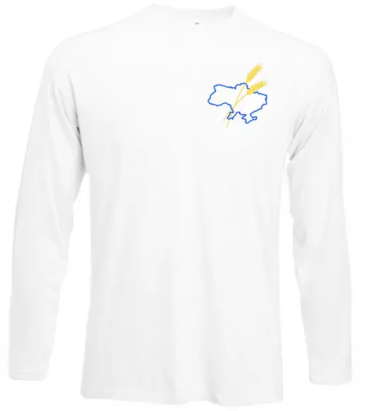 Лонгслив Україна і колоски ВИШИВКА Белый фото